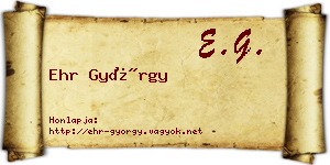 Ehr György névjegykártya